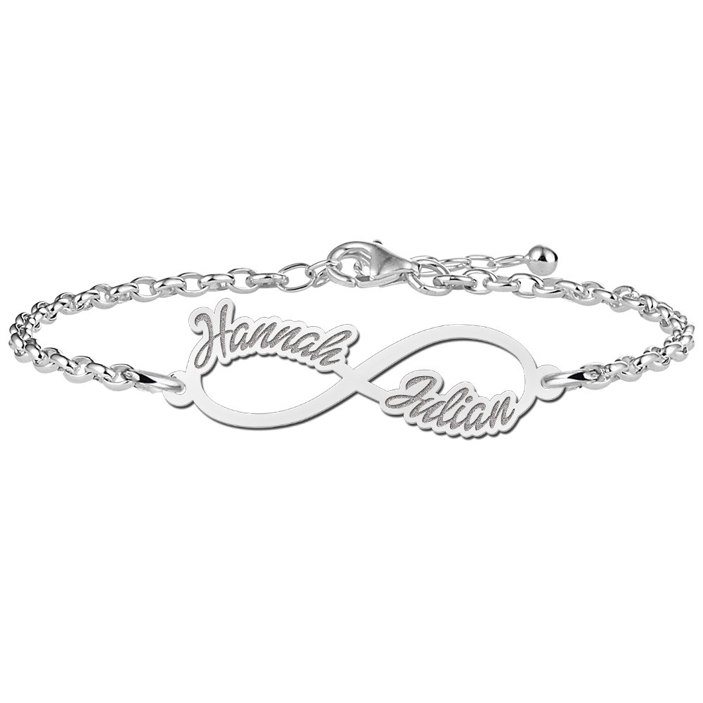 Hannah Julian Armband van Zilver met Infinity Naamhanger > Names4ever