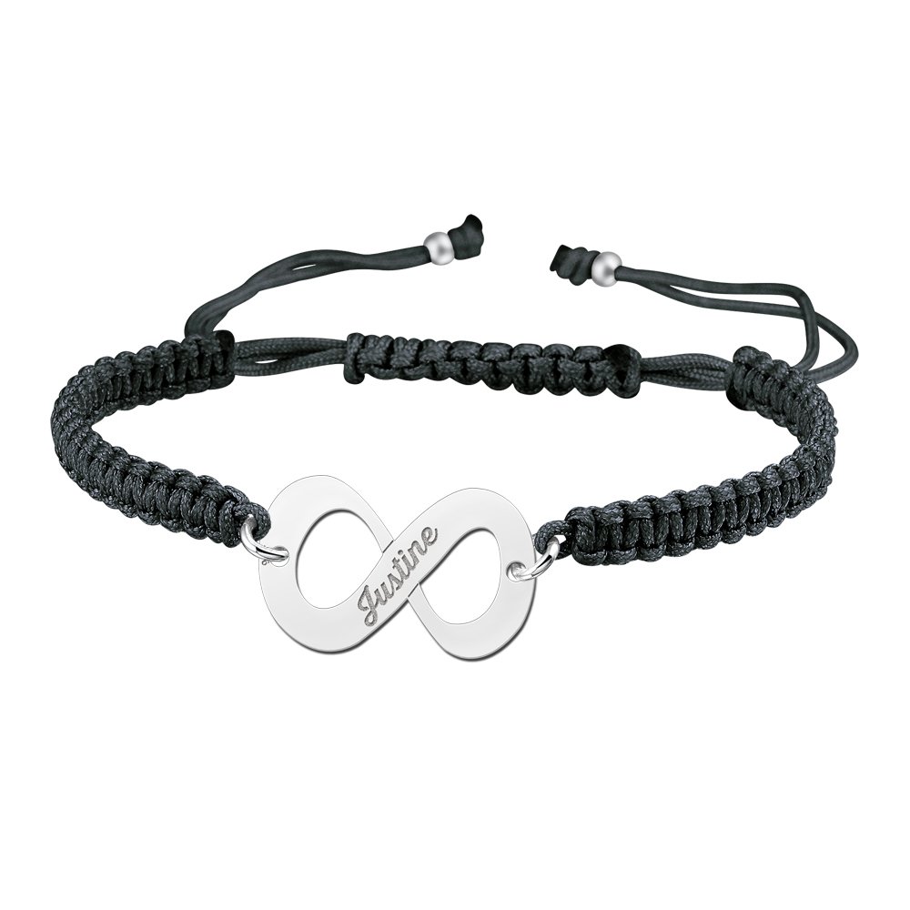 Zilveren Infinity Shamballa Armband ZNA06-zwart > Names4ever