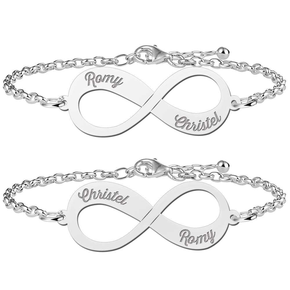 Zilveren Infinity Armbanden Set > Names4ever