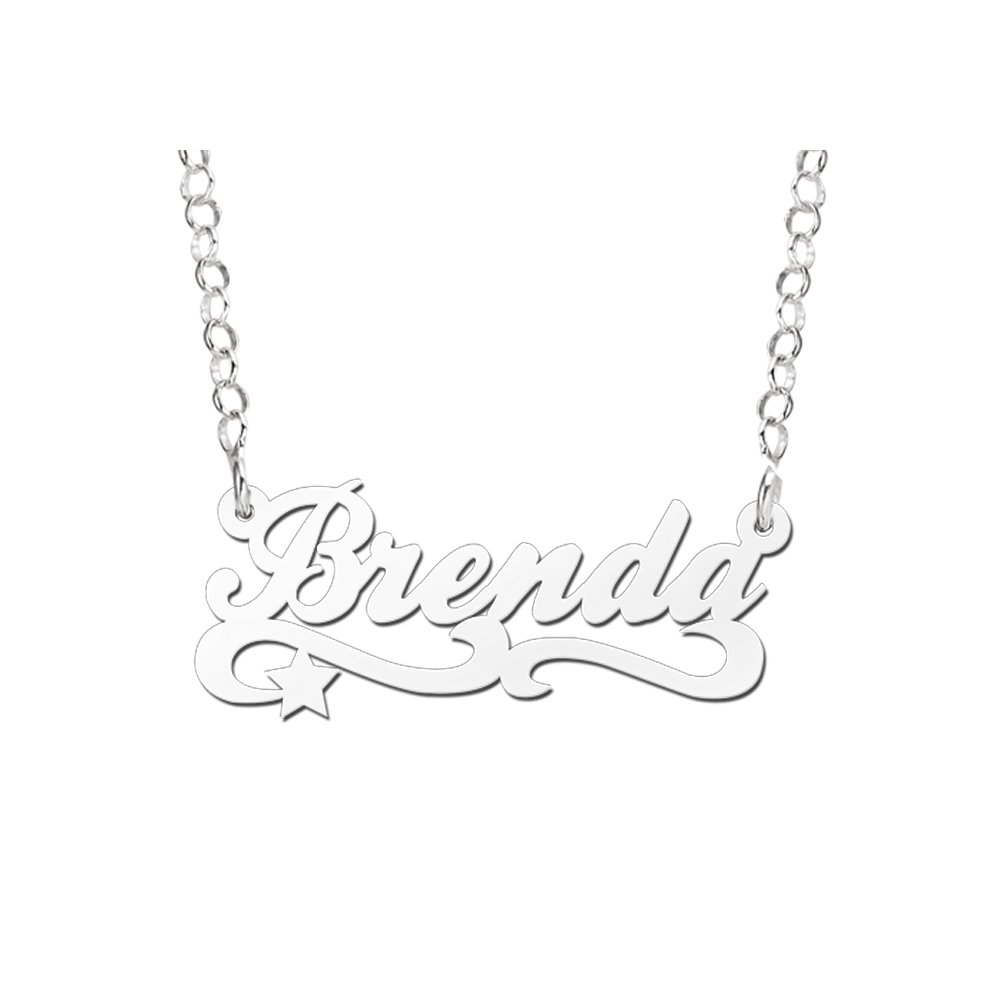 Names4ever Brenda Stijl Zilveren Naamketting voor Kids ZNK39