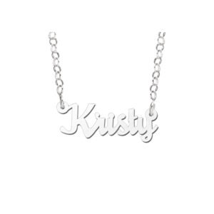 Kerst Sieraden | Kristy Stijl Zilveren Naamketting voor Kids