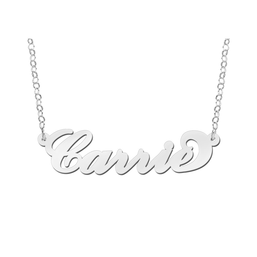 Names4ever Carrie Stijl Naamketting Zilver