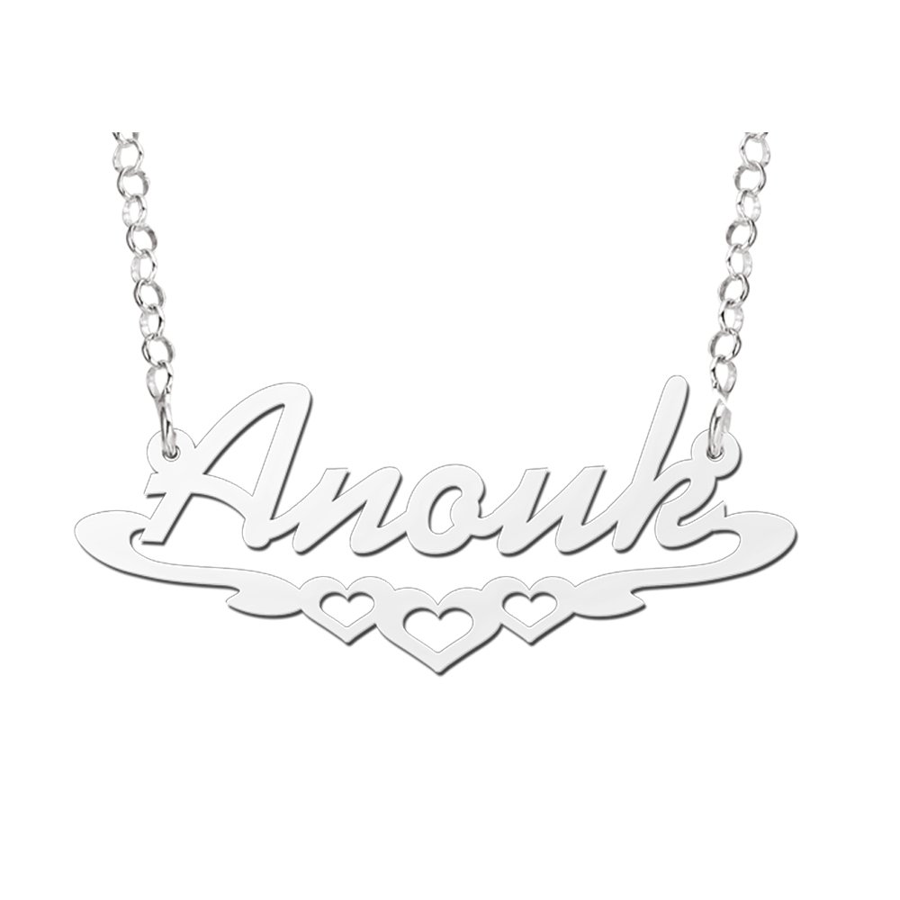 Names4ever Anouk Stijl Zilveren Naamketting