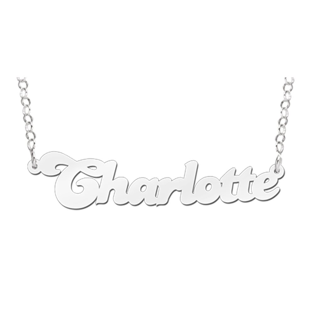 Names4ever Charlotte Stijl Zilveren Naamketting