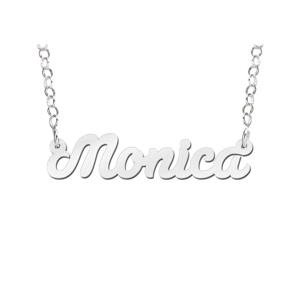 Zilveren naamketting model Monica - Names4ever