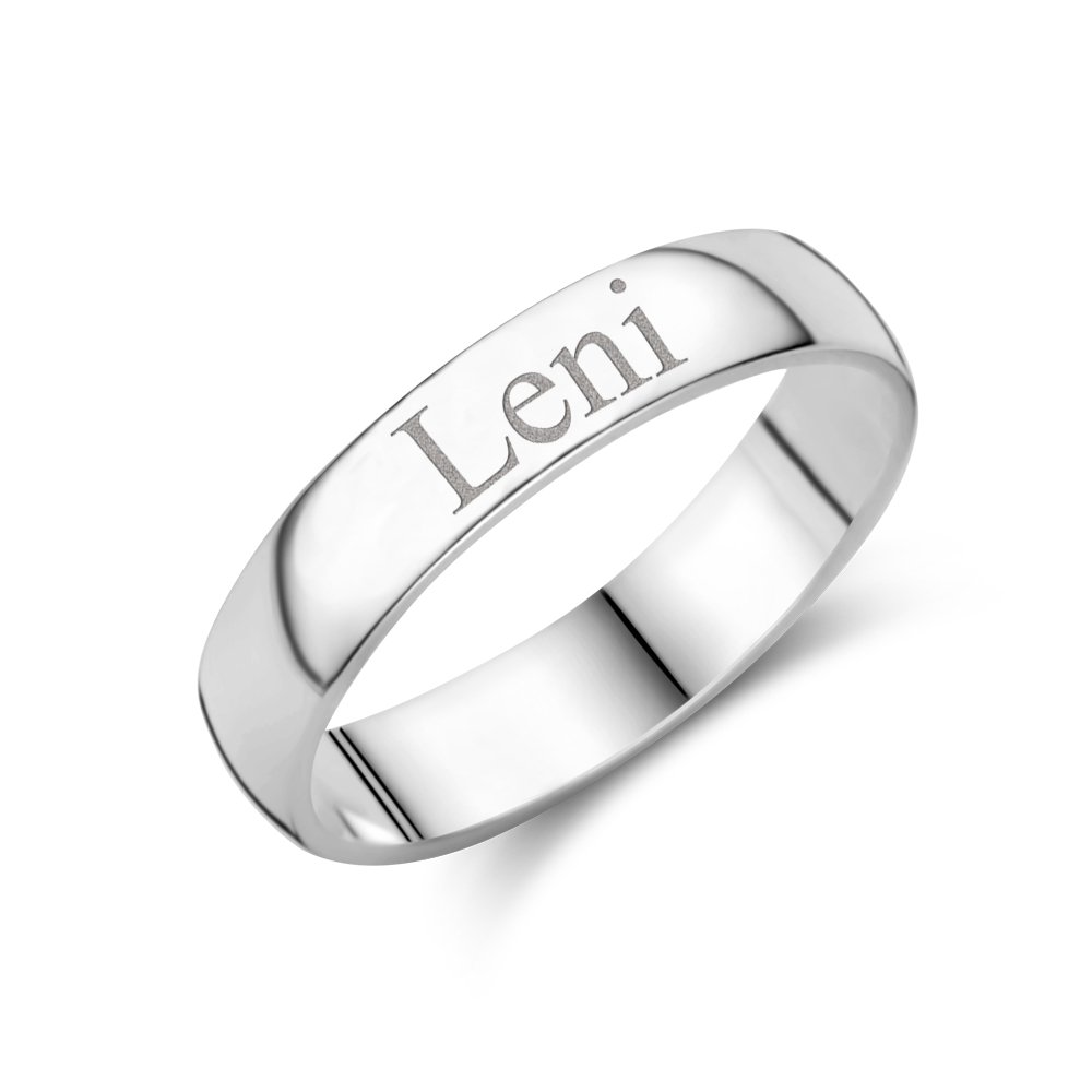 Zilveren ring met naam bol 4mm - Names4ever