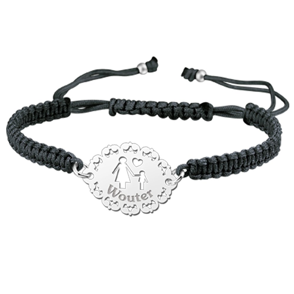 Zilveren Moeder-Zoon Shamballa Armband | Names4ever