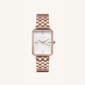 Rosefield dames horloge OCWSRG-O42_The Octagon White Steel Rose Gold