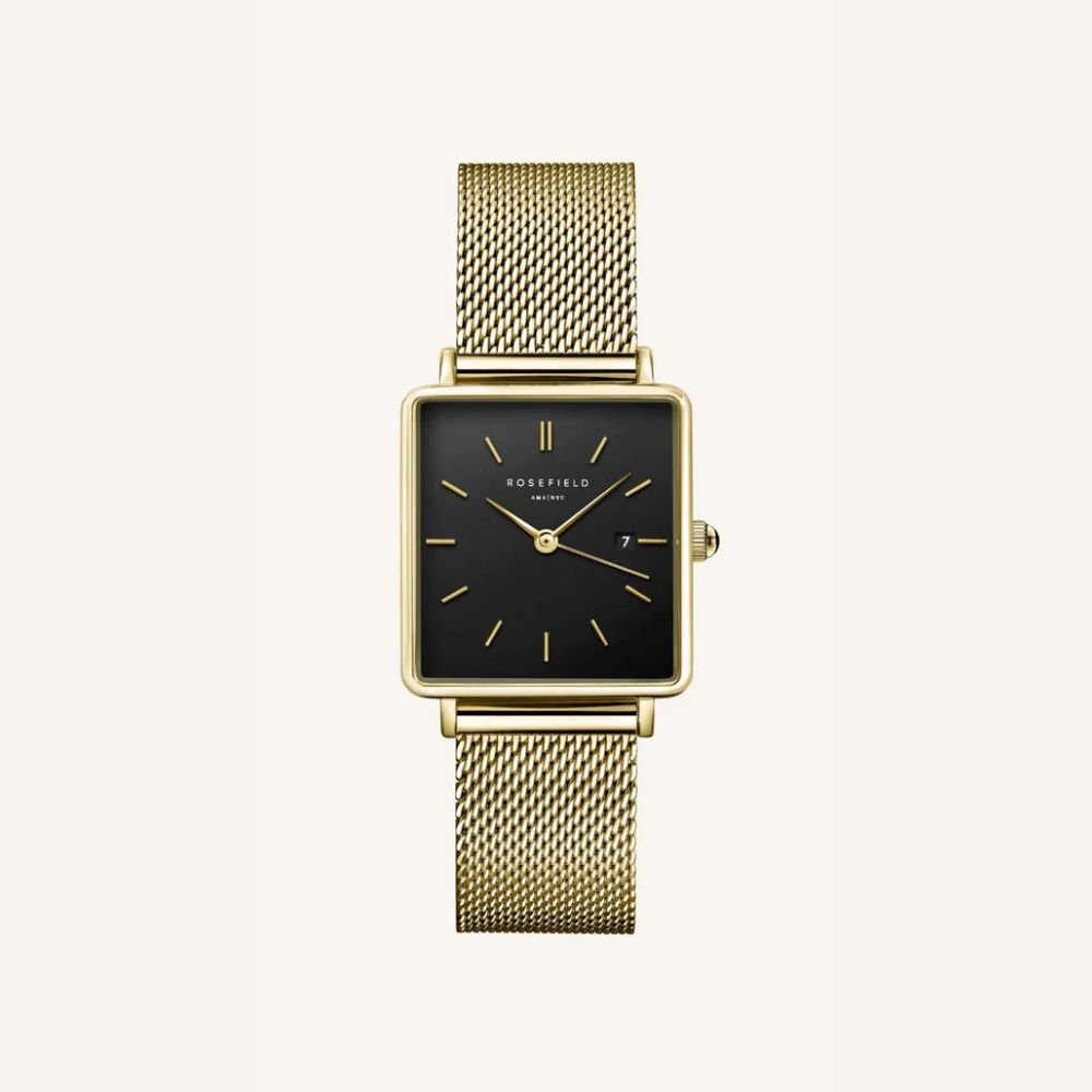 Rosefield dames horloge QBMG-Q06QBMG-Q06 The Boxy Black Gold